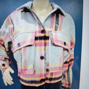 SIZE S SO Multi Colored Long Sleeve Button Up Jacket INVPV763